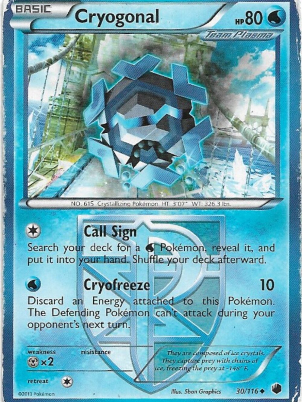 Pokemon Cryogonal 30/116 Plasma Freeze HP